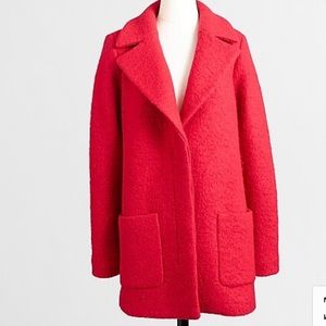 J. Crew Red Boiled Wool Pea Coat